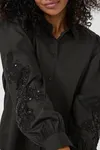 Blus Med Puffärm - Black Deep