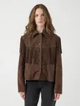 Hannah Leather Fringe Jacket - Chocolate Brown