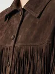 Hannah Leather Fringe Jacket - Chocolate Brown