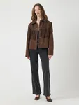Hannah Leather Fringe Jacket - Chocolate Brown