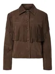 Hannah Leather Fringe Jacket - Chocolate Brown