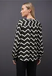 Mönstrad Blus - Black                         