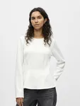 Dorina L/S Re Sculpture Top - White