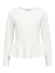 Dorina L/S Re Sculpture Top - White