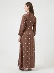 Savanna Long Shirt Dress - Pinecone Ecru Dots
