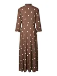 Savanna Long Shirt Dress - Pinecone Ecru Dots