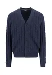 Kabelstickad Cardigan - Navy