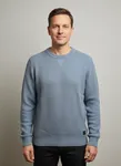 Strukturmönstrad Tröja - Calm Blue Melange