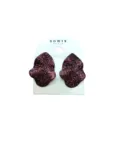 Lip Earrings Small - Burgundy Glitter