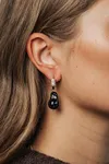 Pearl Square Earring - Black