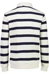 Striped Polo Sweatshirt - Pearl White