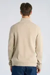 Half Zip Rib Knit - Lt Stone Grey