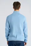 Half Zip Rib Knit - Soft Blue