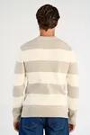 Tröja Rib knitted block stripe - Lt Stone Grey