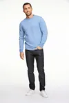 Tröja 100 % Merino Crew Neck Knit - Lt Blue Mel