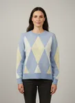 Stickad Argylemönstrad Tröja - Blue / Yellow