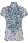 Blus Liljasz Crinkle Shirt - Skyway Eclipse Spring Floral