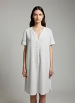 Cappuccini Dress Seersucker -  Lt Khaki/White 