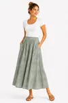 Skirt Seersucker -  Lt Khaki/White 