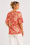 Mönstrad Blus -  Coral 