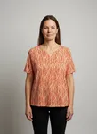 Mönstrad Blus -  Coral/Creme 
