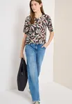 Kortärmad t-shirt i burnout stil - Macchiato Brown               