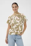 Topp Marlo Blouse - Oak Chalk Leaves