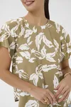 Topp Marlo Blouse - Oak Chalk Leaves