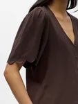 Sanne V-Neck Top - Seal Brown