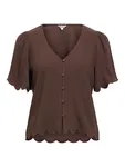 Sanne V-Neck Top - Seal Brown