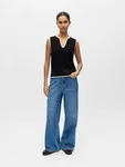 Viva V-Neck Knit Top - Black