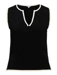 Viva V-Neck Knit Top - Black