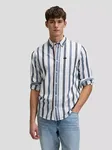 Button Down Stripe - Navy