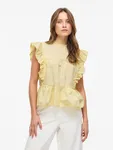 Virufella O-Neck Frill Top - Pale Banana