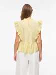 Virufella O-Neck Frill Top - Pale Banana
