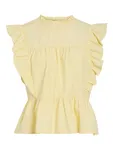 Virufella O-Neck Frill Top - Pale Banana