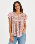 Blommig Top - Rosa