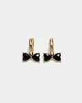 Bow Earrings - Gold W Black