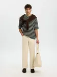 Dane Knit Structure Polo - Balsam Green Stripes