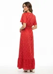 Mathilde Smock Ankle Dress - Mars Red Small White Dots