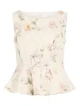 Chia Peplum Top - Birch