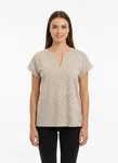 Fqviva T-Shirt - Moonbeam W. Navy Blazer
