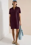 Linen Solid Dress - Rich Burgundy                 