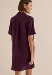Linen Solid Dress - Rich Burgundy                 