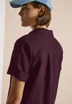 Linen Solid Dress - Rich Burgundy                 