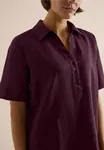 Linen Solid Dress - Rich Burgundy                 