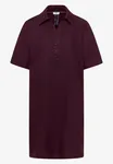 Linen Solid Dress - Rich Burgundy                 