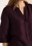 Linen Blouse - Rich Burgundy                 