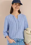 Structured Stripe Blouse - Blouse Blue                   