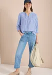 Structured Stripe Blouse - Blouse Blue                   